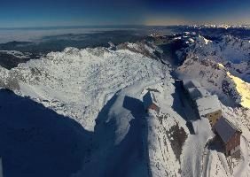 View from the peak of Säntis in Appenzell, Swiss Alps, hiking, scenic, walking, scenery, high, dramatic, slopes, range, snow, peaks, alpine, appenzell, mountains, saentis, alps, säntis, swiss, winter, switzerland, outdoor